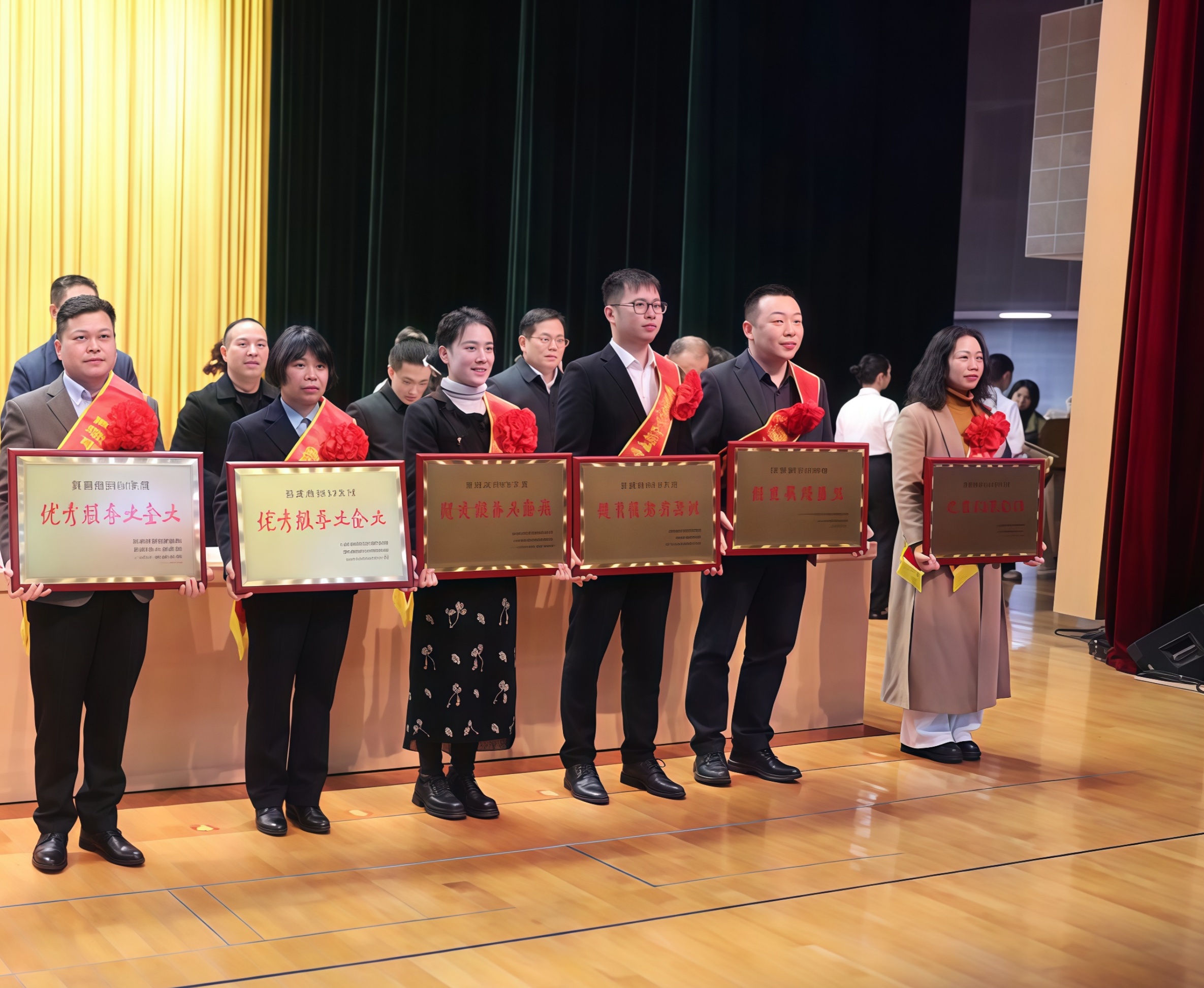 黨支部書記、董事長白衛(wèi)夫代表智鴻環(huán)保集團(tuán)登臺領(lǐng)獎（右2）_副本.jpg